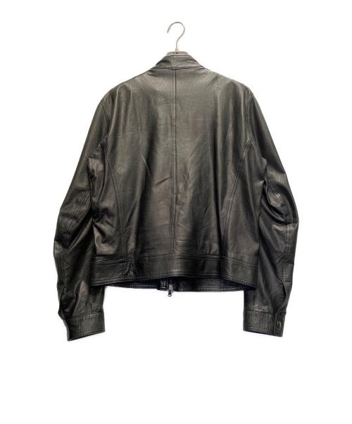 EMMETI（エンメティ）EMMETI (エンメティ) BEAMS (ビームス) 別注シングルレザーライダース ブラック サイズ:50の古着・服飾アイテム
