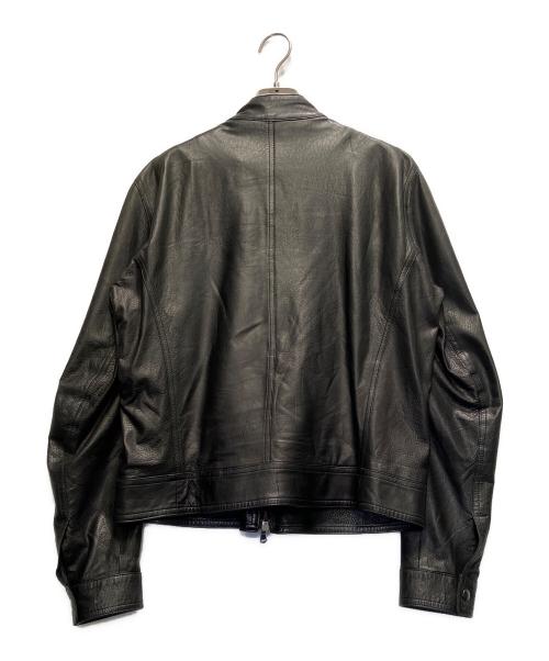 EMMETI（エンメティ）EMMETI (エンメティ) BEAMS (ビームス) 別注シングルレザーライダース ブラック サイズ:50の古着・服飾アイテム