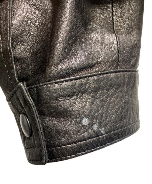 EMMETI（エンメティ）EMMETI (エンメティ) BEAMS (ビームス) 別注シングルレザーライダース ブラック サイズ:50の古着・服飾アイテム