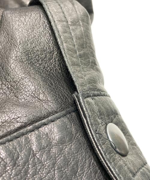 EMMETI（エンメティ）EMMETI (エンメティ) BEAMS (ビームス) 別注シングルレザーライダース ブラック サイズ:50の古着・服飾アイテム