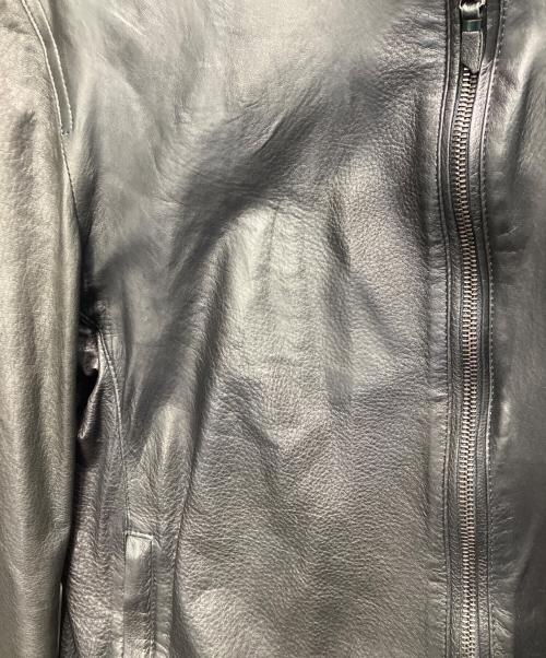 EMMETI（エンメティ）EMMETI (エンメティ) BEAMS (ビームス) 別注シングルレザーライダース ブラック サイズ:50の古着・服飾アイテム
