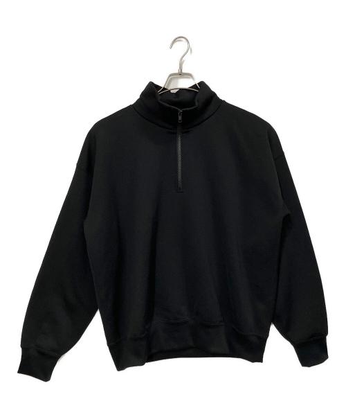 AURALEE（オーラリー）AURALEE (オーラリー) BAGGY POLYESTER SWEAT HALF ZIP P/O ブラック サイズ:4の古着・服飾アイテム