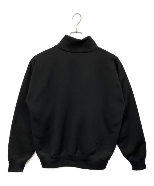 AURALEE（オーラリー）AURALEE (オーラリー) BAGGY POLYESTER SWEAT HALF ZIP P/O ブラック サイズ:4の古着・服飾アイテム
