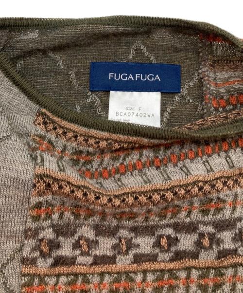 FUGA FUGA（フーガフーガ）FUGA FUGA (フーガフーガ) 総柄ウールリネンニットワンピース グレー サイズ:FREE 未使用品の古着・服飾アイテム