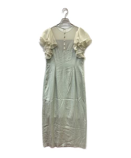 FRAY ID（フレイ アイディー）FRAY ID (フレイ アイディー) フリルスリーブコンビドレス グリーン サイズ:1の古着・服飾アイテム