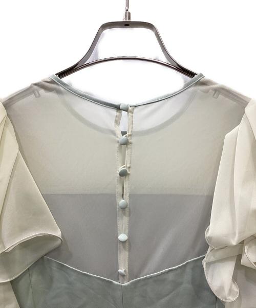 FRAY ID（フレイ アイディー）FRAY ID (フレイ アイディー) フリルスリーブコンビドレス グリーン サイズ:1の古着・服飾アイテム