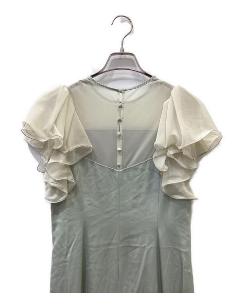 FRAY ID（フレイ アイディー）FRAY ID (フレイ アイディー) フリルスリーブコンビドレス グリーン サイズ:1の古着・服飾アイテム
