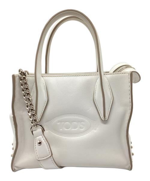 TOD'S（トッズ）TOD'S (トッズ) ALBER ELBAZ (アルベール エルバス) コラボ2WAYハンドバッグ ホワイトの古着・服飾アイテム