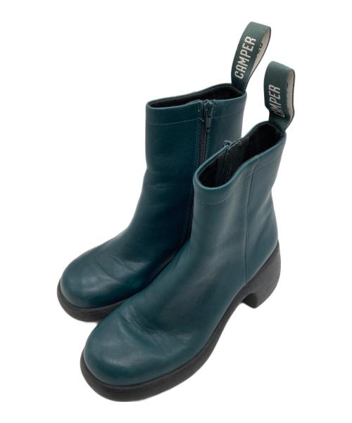 CAMPER（カンペール）CAMPER (カンペール) アンクルカットヒールブーツ ブルー サイズ:SIZE37の古着・服飾アイテム