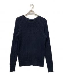 RALPH LAUREN（ラルフローレン）の古着「コットンケーブルニット」｜ネイビー