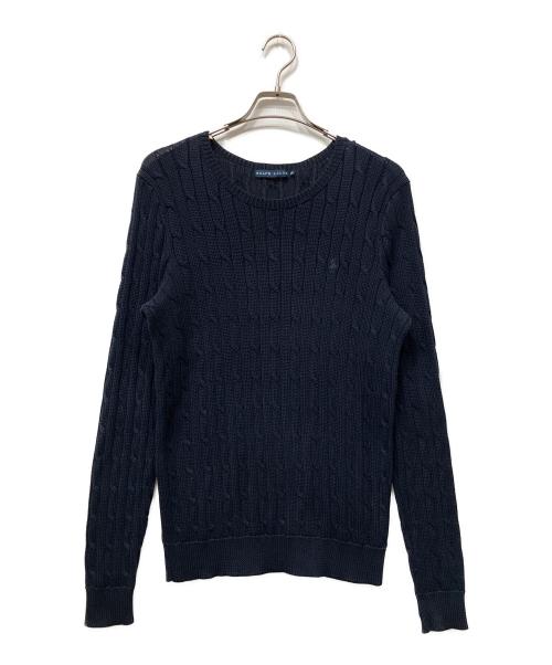 RALPH LAUREN（ラルフローレン）RALPH LAUREN (ラルフローレン) コットンケーブルニット ネイビー サイズ:XXLの古着・服飾アイテム