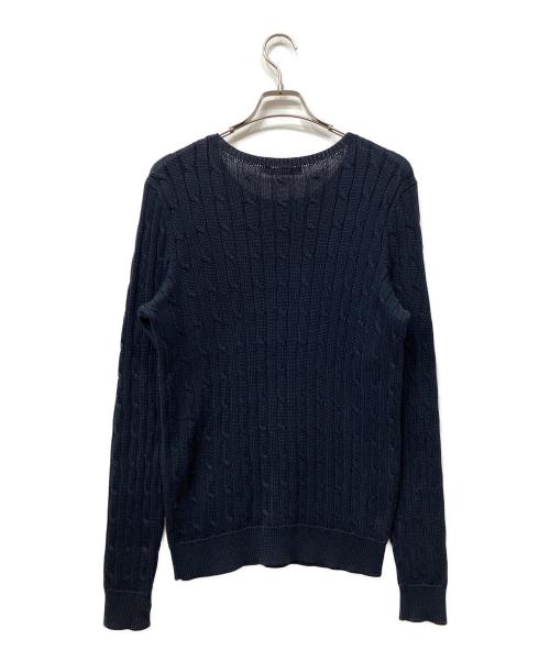 RALPH LAUREN（ラルフローレン）RALPH LAUREN (ラルフローレン) コットンケーブルニット ネイビー サイズ:XXLの古着・服飾アイテム