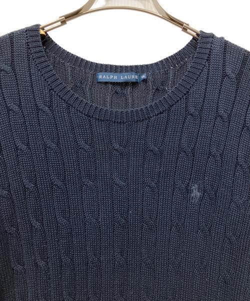 RALPH LAUREN（ラルフローレン）RALPH LAUREN (ラルフローレン) コットンケーブルニット ネイビー サイズ:XXLの古着・服飾アイテム