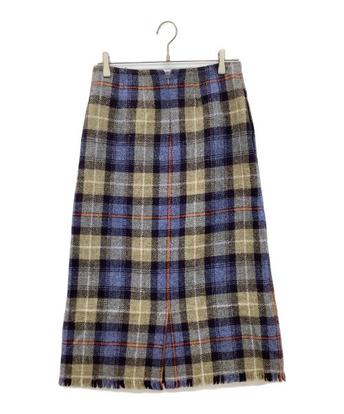 BEAMS BOY（ビームスボーイ）BEAMS BOY (ビームスボーイ) Harris Tweed (ハリスツイード) フリンジ スカート ネイビー サイズ:2の古着・服飾アイテム