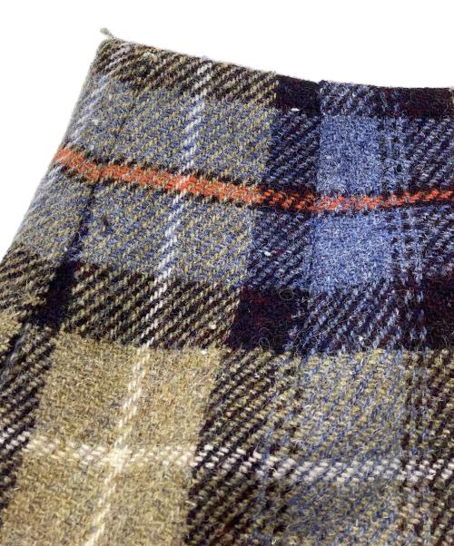 BEAMS BOY（ビームスボーイ）BEAMS BOY (ビームスボーイ) Harris Tweed (ハリスツイード) フリンジ スカート ネイビー サイズ:2の古着・服飾アイテム