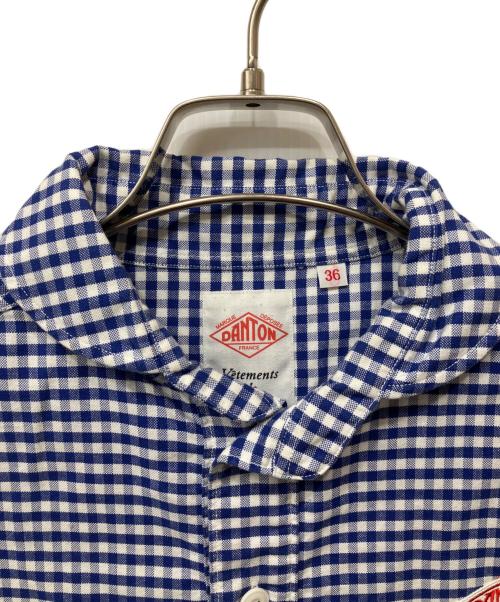 DANTON（ダントン）DANTON (ダントン) 丸襟プルオーバーシャツ ブルー サイズ:36の古着・服飾アイテム