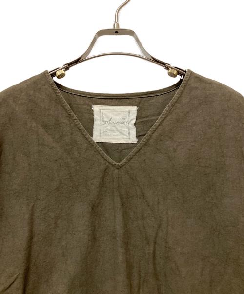 ICHI Antiquites（イチアンティークス）ICHI Antiquites (イチアンティークス) リネンコットンワンピース オリーブ サイズ:FREEの古着・服飾アイテム