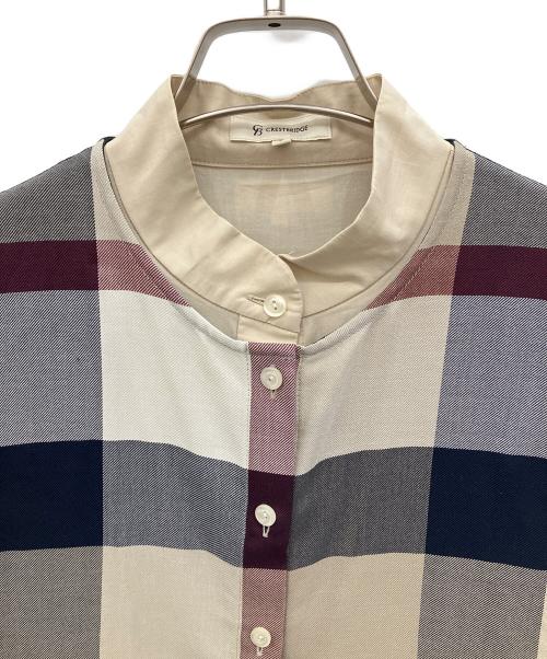 CB CRESTBRIDGE（シービークレストブリッジ）CB CRESTBRIDGE (シービークレストブリッジ) バンドカラーシャツワンピース ベージュ サイズ:Sの古着・服飾アイテム