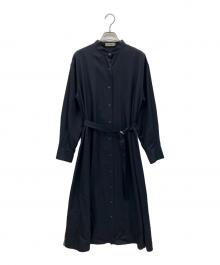 CB CRESTBRIDGE（シービークレストブリッジ）の古着「バンドカラーシャツワンピース」｜ネイビー