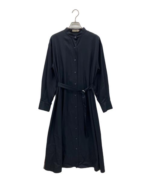 CB CRESTBRIDGE（シービークレストブリッジ）CB CRESTBRIDGE (シービークレストブリッジ) バンドカラーシャツワンピース ネイビー サイズ:Mの古着・服飾アイテム