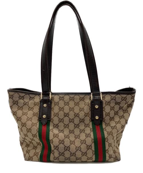 GUCCI（グッチ）GUCCI (グッチ) チャーム付トートバッグ ベージュの古着・服飾アイテム
