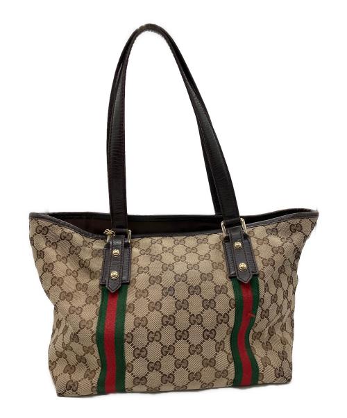 GUCCI（グッチ）GUCCI (グッチ) チャーム付トートバッグ ベージュの古着・服飾アイテム