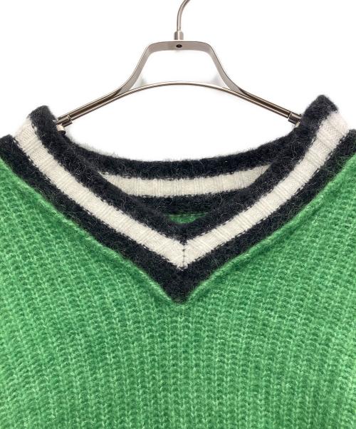 stussy（ステューシー）stussy (ステューシー) Mohair Tennis Sweater グリーン サイズ:Mの古着・服飾アイテム