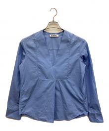 JIL SANDER（ジルサンダー）の古着「Vネックプルオーバーブラウス」｜ブルー