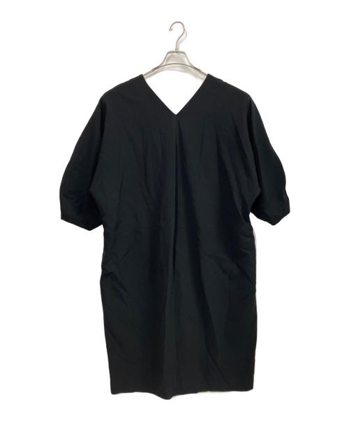 1er Arrondissement（プルミエ アロンディスモン）1er Arrondissement (プルミエ アロンディスモン) ダブルVネック ショートスリーブ ワンピース ブラック サイズ:36の古着・服飾アイテム