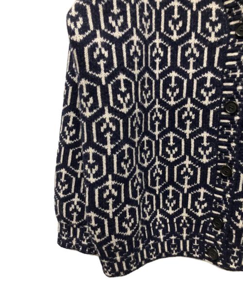 PRADA（プラダ）PRADA (プラダ) Wool Graphic Cardigan/カーディガン ネイビー サイズ:36の古着・服飾アイテム