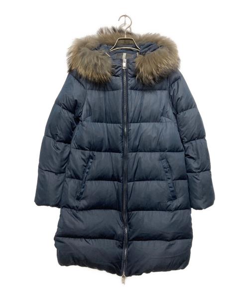 STANZA DOLCE（スタンザドルチェ）STANZA DOLCE (スタンザドルチェ) ファー付ダウンコート ネイビー サイズ:SIZE 38の古着・服飾アイテム