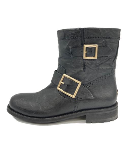 JIMMY CHOO（ジミーチュウ）JIMMY CHOO (ジミーチュウ) レザーブーツ ブラック サイズ:36の古着・服飾アイテム