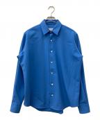 AMI Alexandre Mattiussiアミアレクサンドルマテュッシ）の古着「ウールポリ ロングスリーブシャツ」｜ブルー