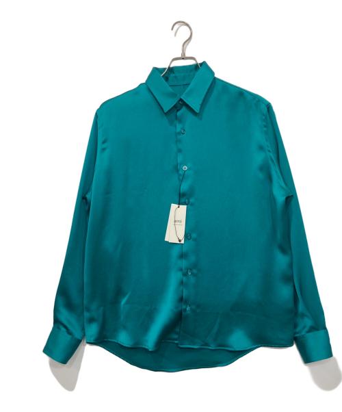 AMI Alexandre Mattiussi（アミアレクサンドルマテュッシ）AMI Alexandre Mattiussi (アミアレクサンドルマテュッシ) サテンシャツ グリーン サイズ:37の古着・服飾アイテム