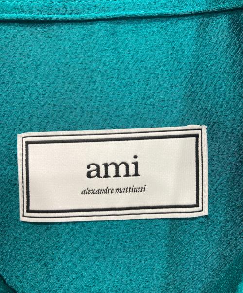 AMI Alexandre Mattiussi（アミアレクサンドルマテュッシ）AMI Alexandre Mattiussi (アミアレクサンドルマテュッシ) サテンシャツ グリーン サイズ:37の古着・服飾アイテム
