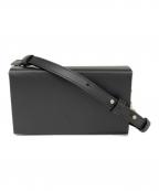 AMI Alexandre Mattiussiアミアレクサンドルマテュッシ）の古着「スクエアレザーショルダーバッグ」｜ブラック