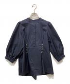 NOLLEY'S sophiノーリーズソフィー）の古着「パール釦シャツブラウス」｜ネイビー