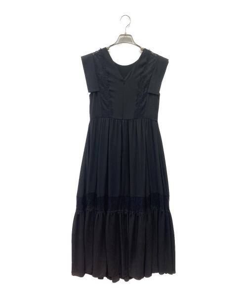 CELFORD（セルフォード）CELFORD (セルフォード) レースコンビジョーゼットドレス ブラック サイズ:36の古着・服飾アイテム