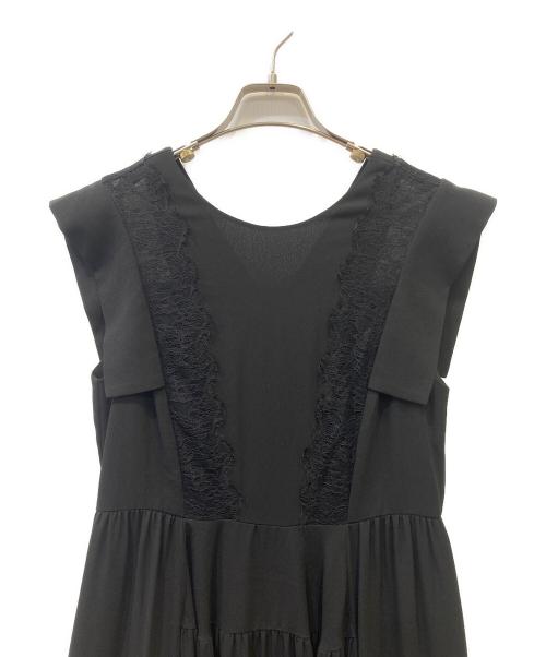 CELFORD（セルフォード）CELFORD (セルフォード) レースコンビジョーゼットドレス ブラック サイズ:36の古着・服飾アイテム