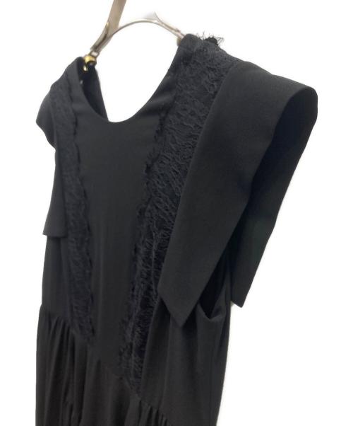 CELFORD（セルフォード）CELFORD (セルフォード) レースコンビジョーゼットドレス ブラック サイズ:36の古着・服飾アイテム