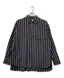 no.×REPLAY（ナンバー×リプレイ）の古着「OVERSIZE STRIPE SHIRTS」｜ネイビー