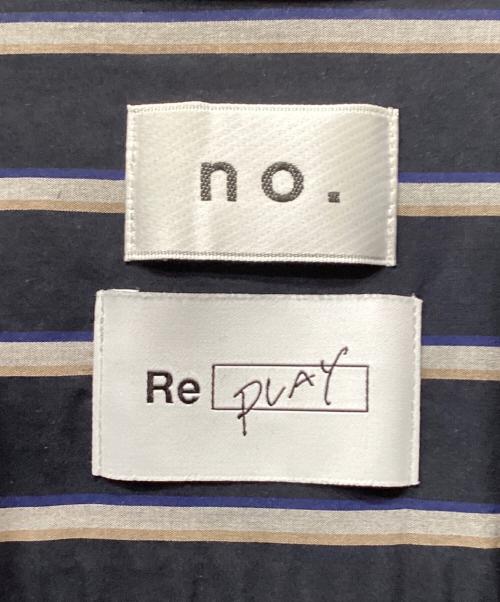 no.（ナンバー）no. (ナンバー) REPLAY (リプレイ) OVERSIZE STRIPE SHIRTS ネイビー サイズ:1の古着・服飾アイテム