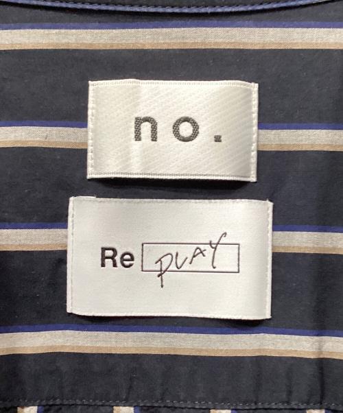 no.（ナンバー）no. (ナンバー) REPLAY (リプレイ) OVERSIZE STRIPE SHIRTS ネイビー サイズ:1の古着・服飾アイテム