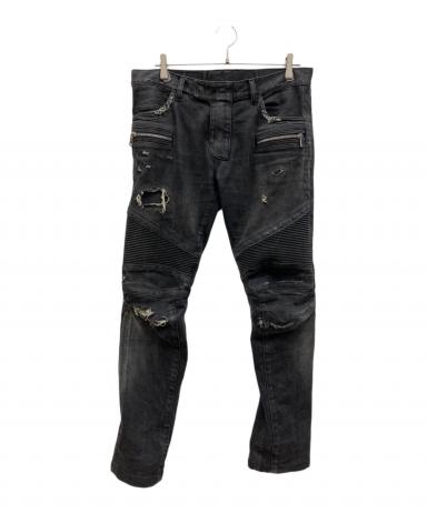 BALMAIN バイカーパンツ ブラック 29 オイルドデニム 3090057187271281_01_2784w.jpeg