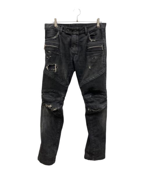 BALMAIN（バルマン）BALMAIN (バルマン) バイカーデニムパンツ ブラック サイズ:31の古着・服飾アイテム
