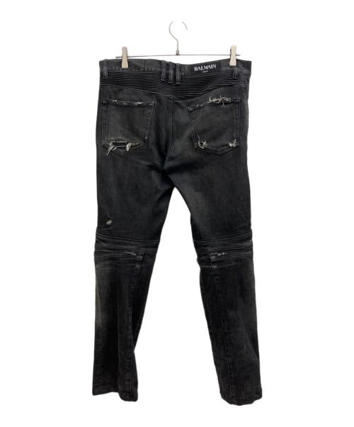BALMAIN（バルマン）BALMAIN (バルマン) バイカーデニムパンツ ブラック サイズ:31の古着・服飾アイテム