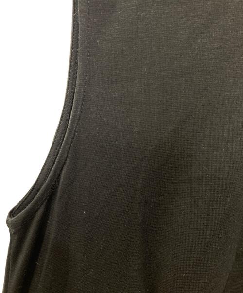 LANVIN en Bleu（ランバンオンブルー）LANVIN en Bleu (ランバンオンブルー) タフタコンビスタンドワンピース ブラック×カーキ サイズ:38の古着・服飾アイテム