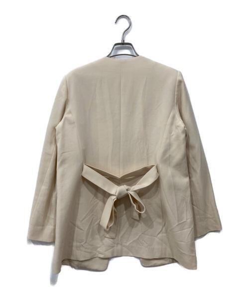 ANAYI（アナイ）ANAYI (アナイ) コットンダブルクロスノーカラージャケット ベージュ サイズ:38の古着・服飾アイテム