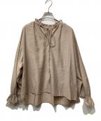 Spick and Spanスピック＆スパン）の古着「ハイブリットフリルカラーボリュームスリーブブラウス」｜ベージュ
