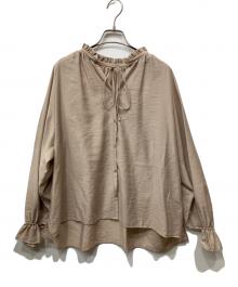 Spick and Span（スピック＆スパン）の古着「ハイブリットフリルカラーボリュームスリーブブラウス」｜ベージュ